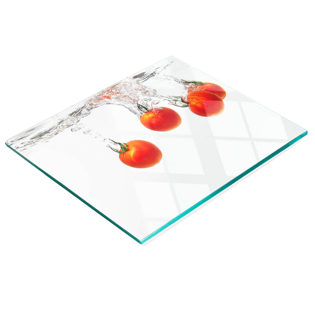 Stilvolle Und Robuste Glasplatte Mit Unterwasser-tomatenmotiv, 60 X 52 Cm