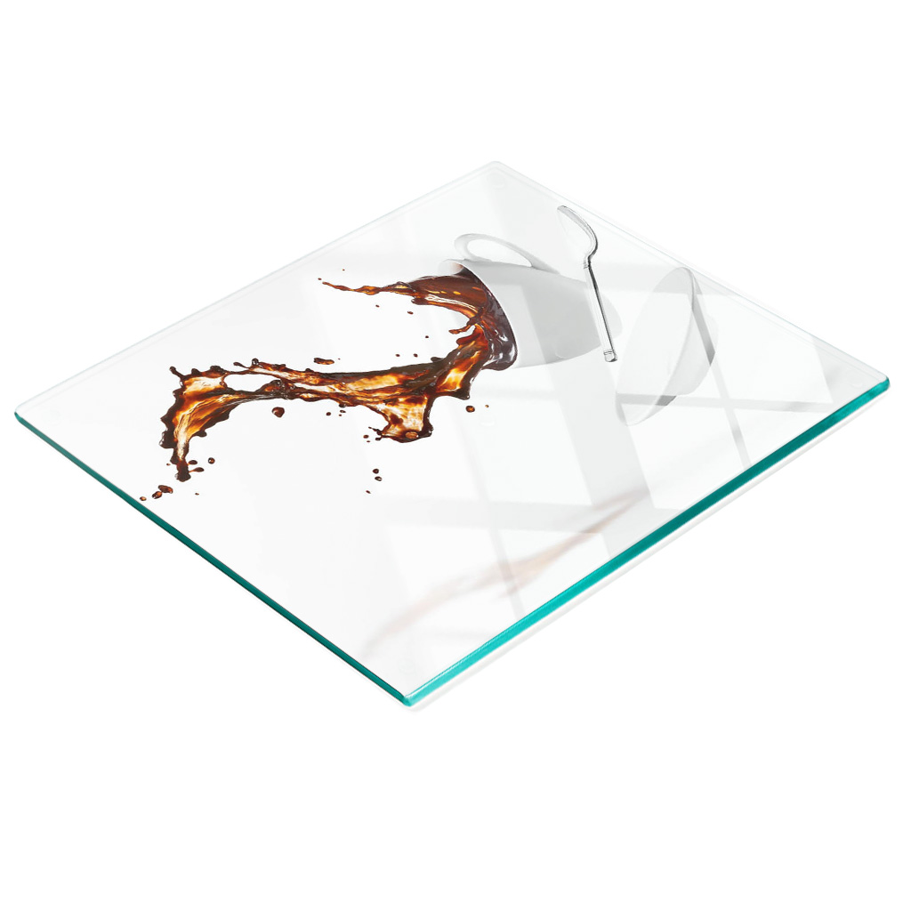 Multifunktionales Küchen-dekorationsglasbrett „verschütteter Kaffee“ 60 X 52 Cm