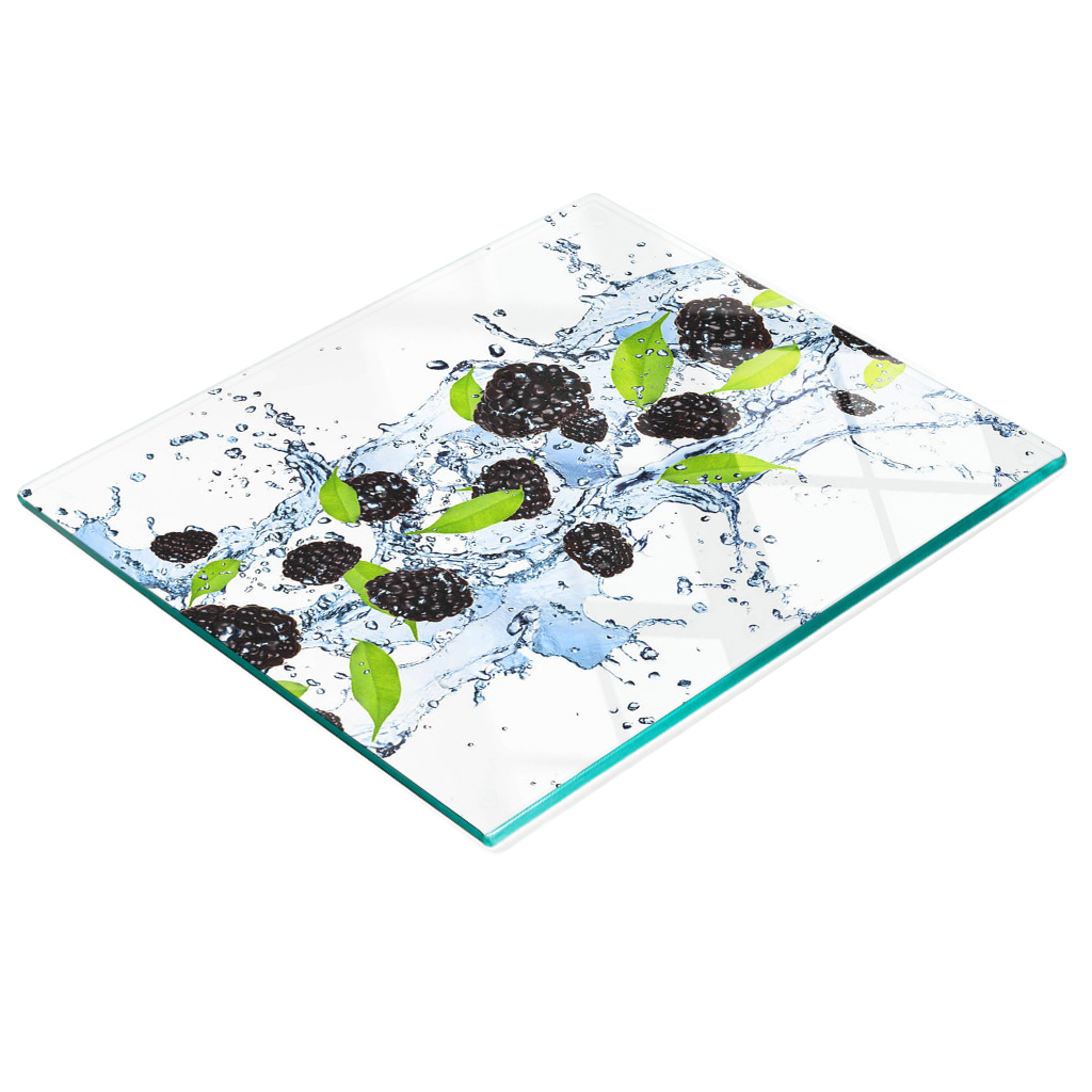 Dekorative, Multifunktionale Glasplatte Aus Gehärtetem Glas, Farbe: Brombeere, Wasserfarbe, 60 X 52 Cm