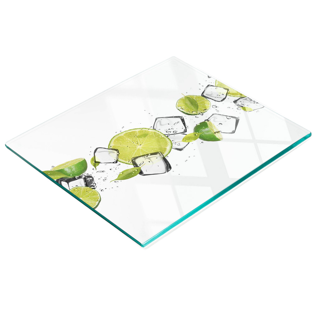 Multifunktionale, Dekorative Küchenglasplatte „limetten-eiscreme“, 60 X 52 Cm