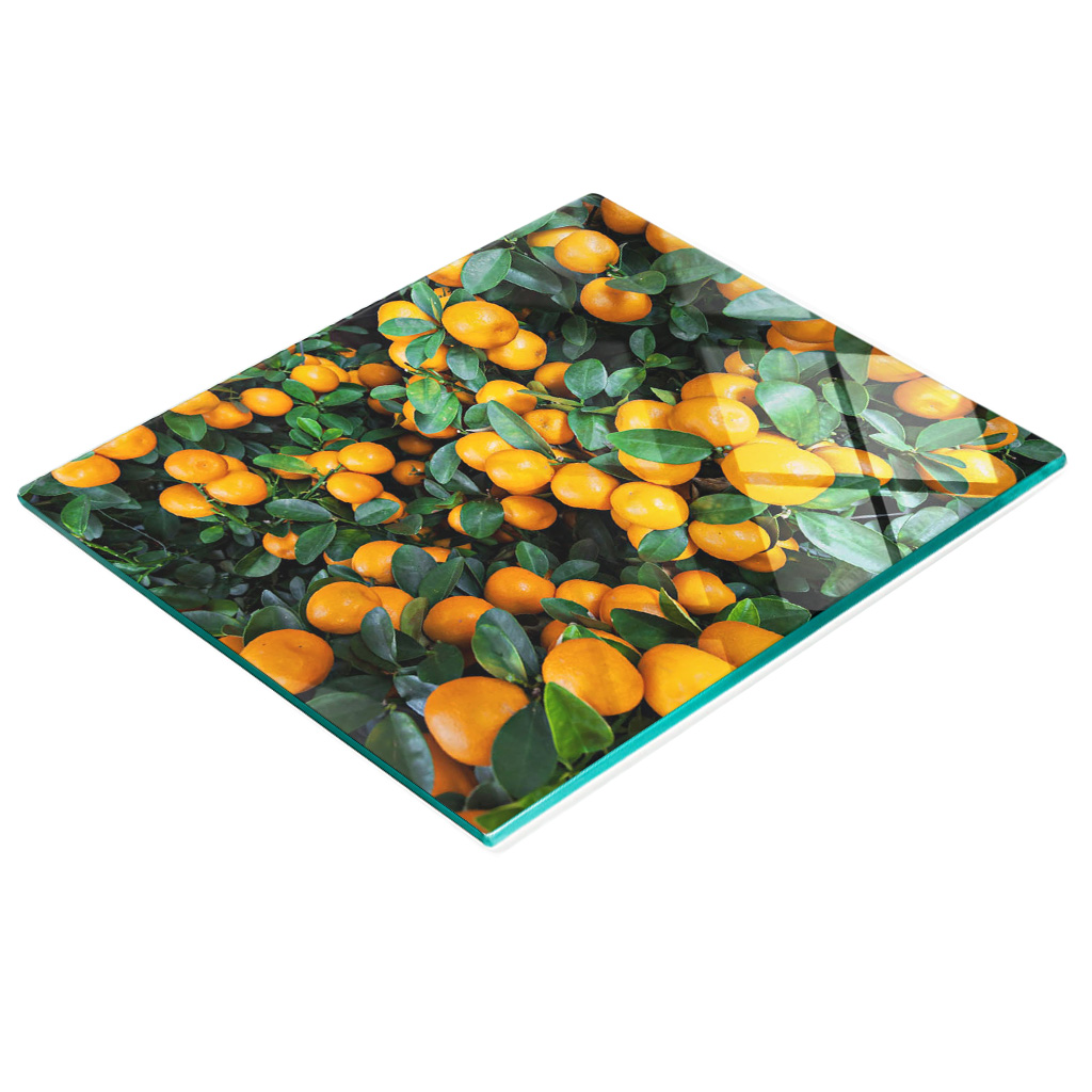 Multifunktionale Dekorative Glasplatte Mit Mandarinenmuster, 60 X 52 Cm