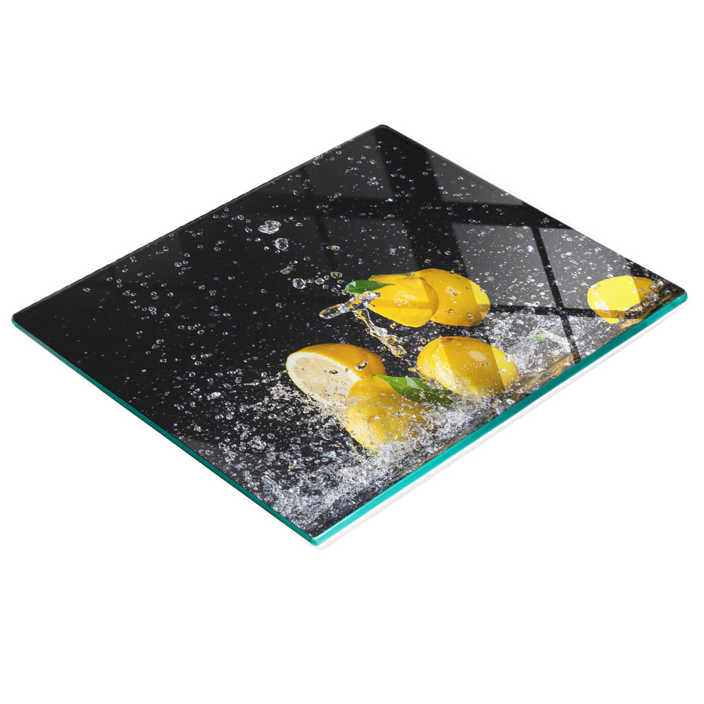 Dekorative Glasplatte Zum Servieren Von Snacks, Zitronen Und Wasser, 60 X 52 Cm