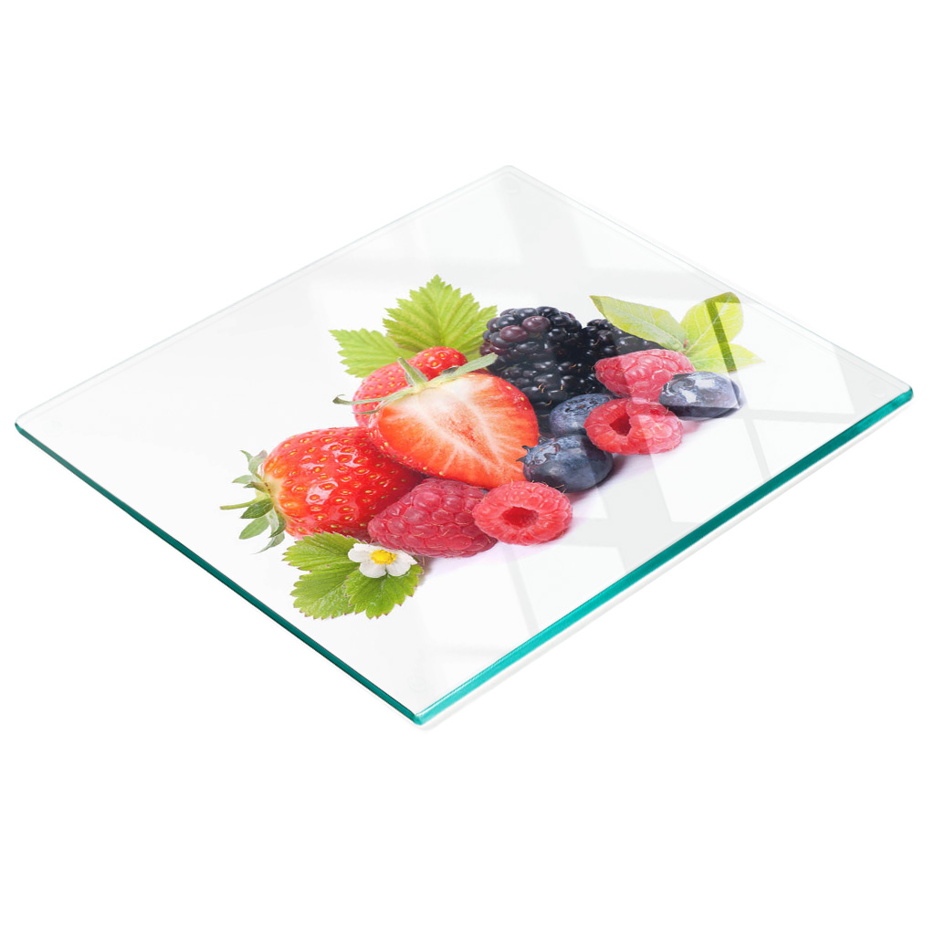 Dekorative, Multifunktionale Glasplatte Aus Gehärtetem Glas, Motiv: Waldfrüchte, 60 X 52 Cm