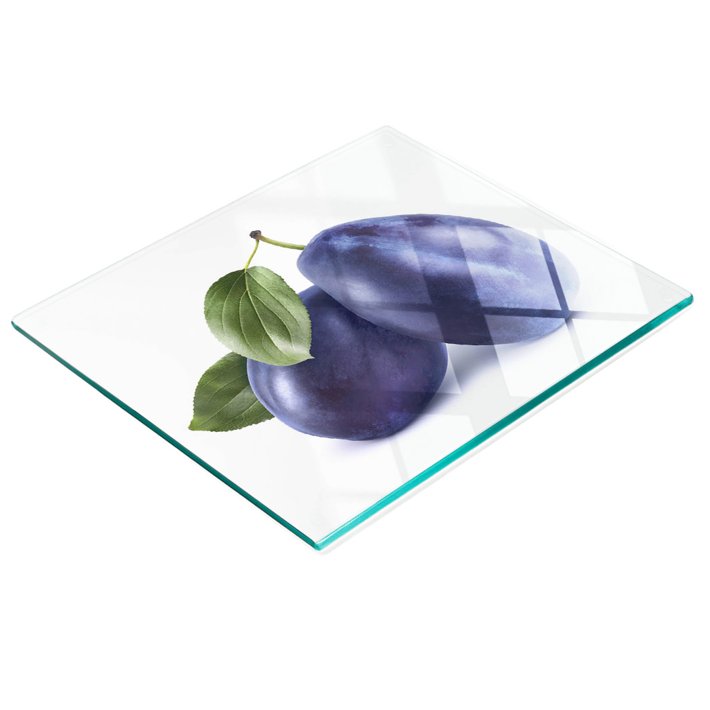 Multifunktionale Küchen-dekorationsplatte Aus Gehärtetem Glas, Pflaumenmuster, 60 X 52 Cm
