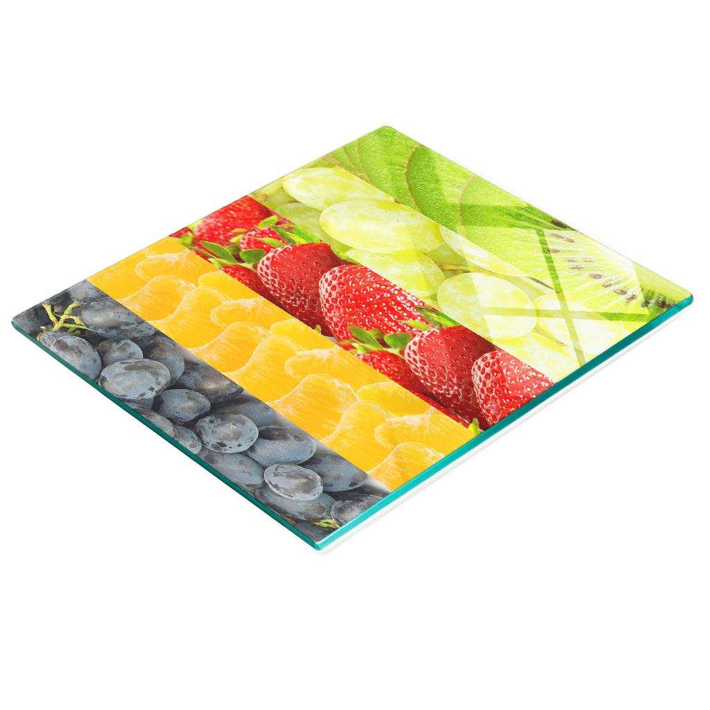 Multifunktionale, Dekorative Glasplatte Für Die Küche, Buntes Obstmotiv, 60 X 52 Cm