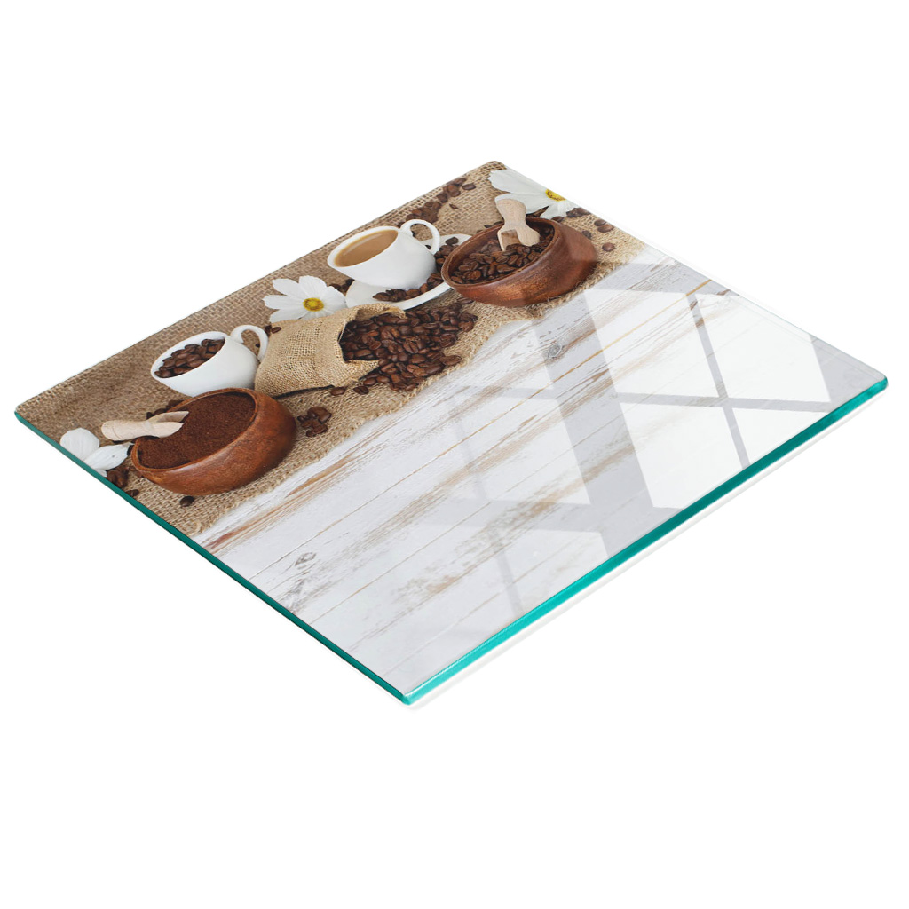 Dekoratives Kaffeetassenbrett Aus Gehärtetem, Multifunktionalem Glas, 60 X 52 Cm