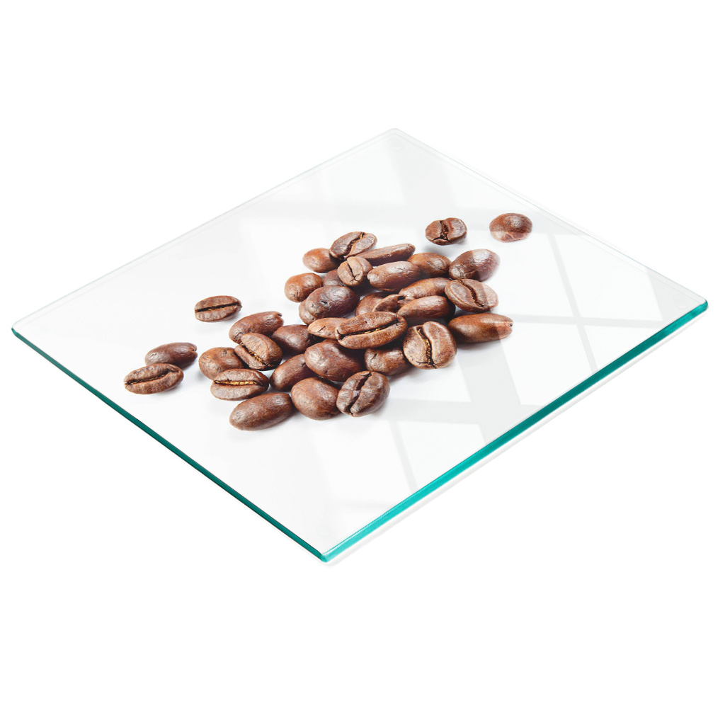 Dekoratives Servierbrett Aus Glas, Kaffeebohnen-motiv, 60 X 52 Cm