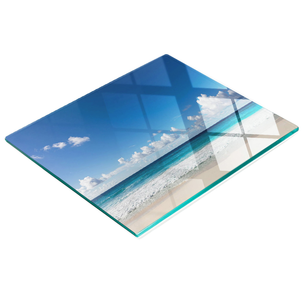 Multifunktionale Dekorative Glasplatte Für Die Küche, Seychelles Beach, 60 X 52 Cm