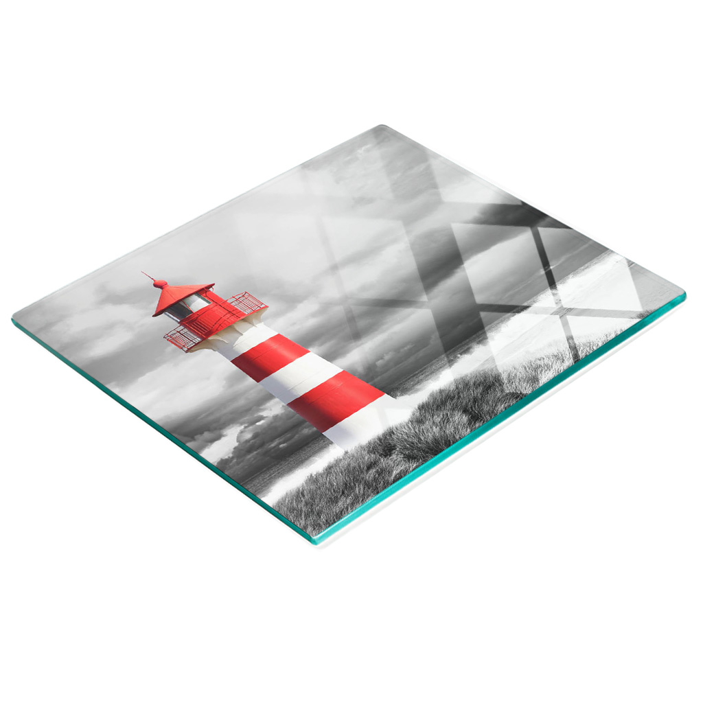 Multifunktionale Dekorative Glasplatte Für Die Küche, Leuchtturm, 60 X 52 Cm
