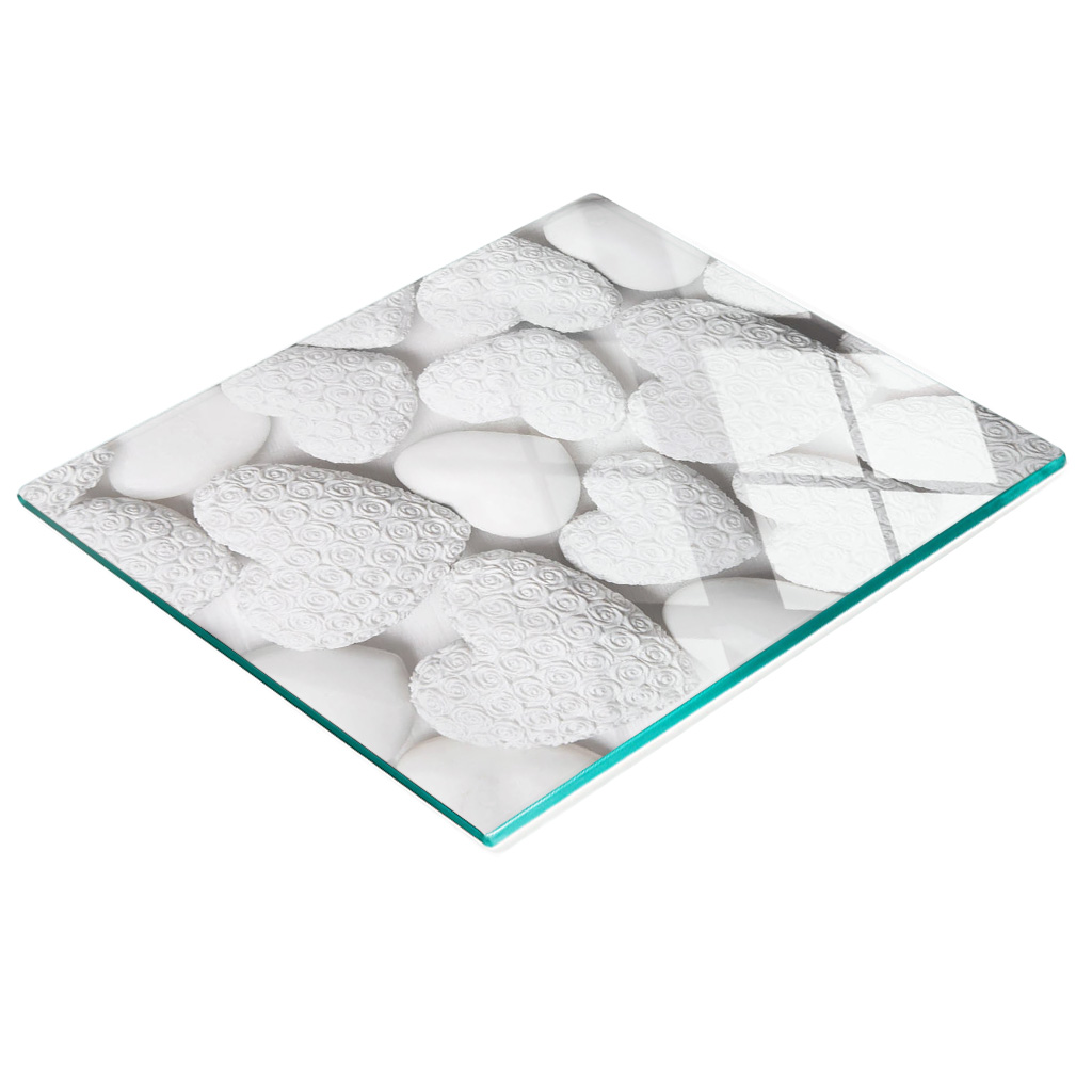 Dekorative Glasplatte Mit Herzmotiven Zum Servieren Von Snacks, 60 X 52 Cm