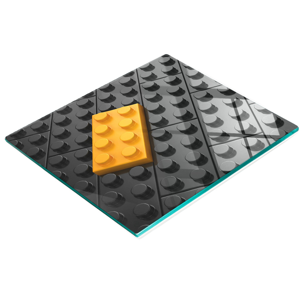 Multifunktionale Küchen-dekorationsplatte Aus Gehärtetem Glas, Legosteine, 60 X 52 Cm