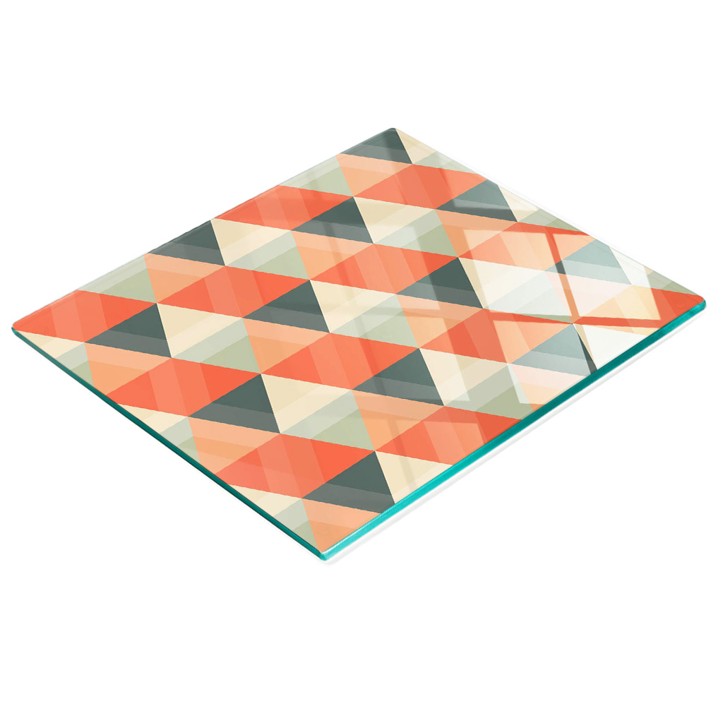 Multifunktionale Dekorative Glasplatte Mit Geometrischen Formen, 60 X 52 Cm