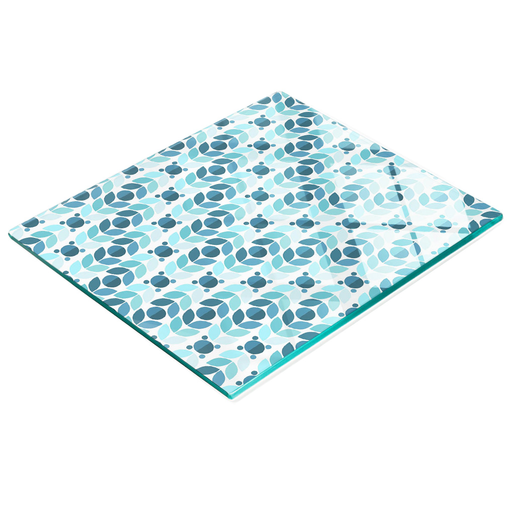 Robuste Und Stilvolle Glasplatte Mit Geometrischem Muster, 60 X 52 Cm