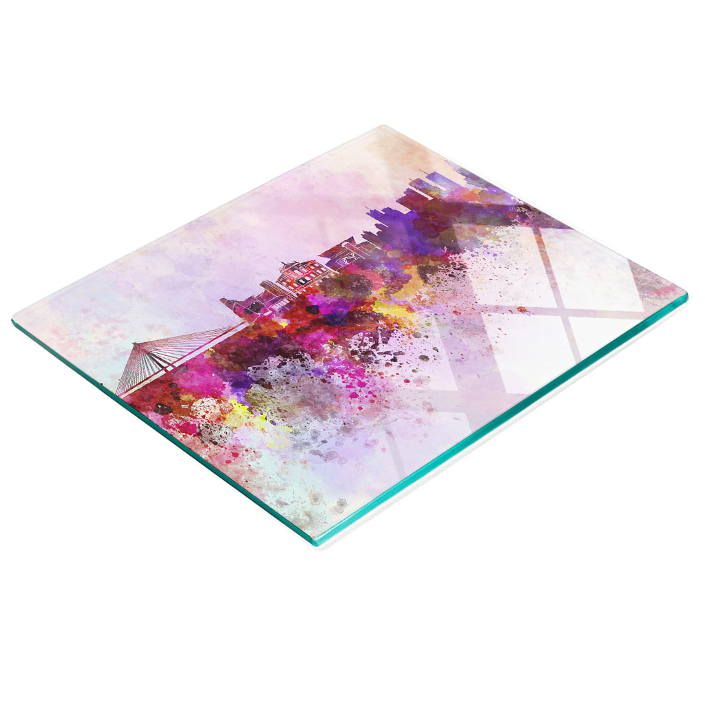 Multifunktionale Küchen-dekorationsplatte Aus Gehärtetem Glas, Modell Warschau, 60 X 52 Cm