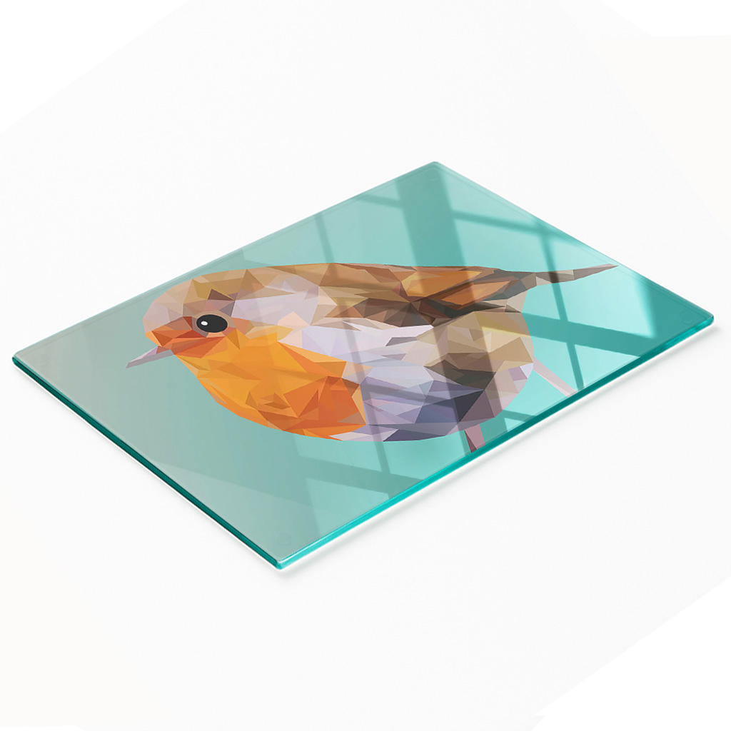 Multifunktionale Küchen-dekorationsplatte Aus Gehärtetem Glas, Robin, 80 X 52 Cm