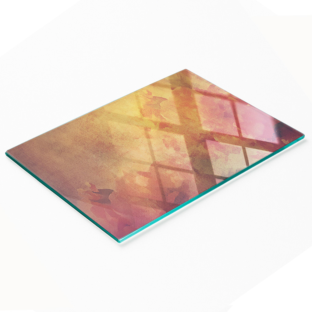 Multifunktionale Küchen-dekorationsplatte Aus Gehärtetem Glas, Blumenmuster, 80 X 52 Cm