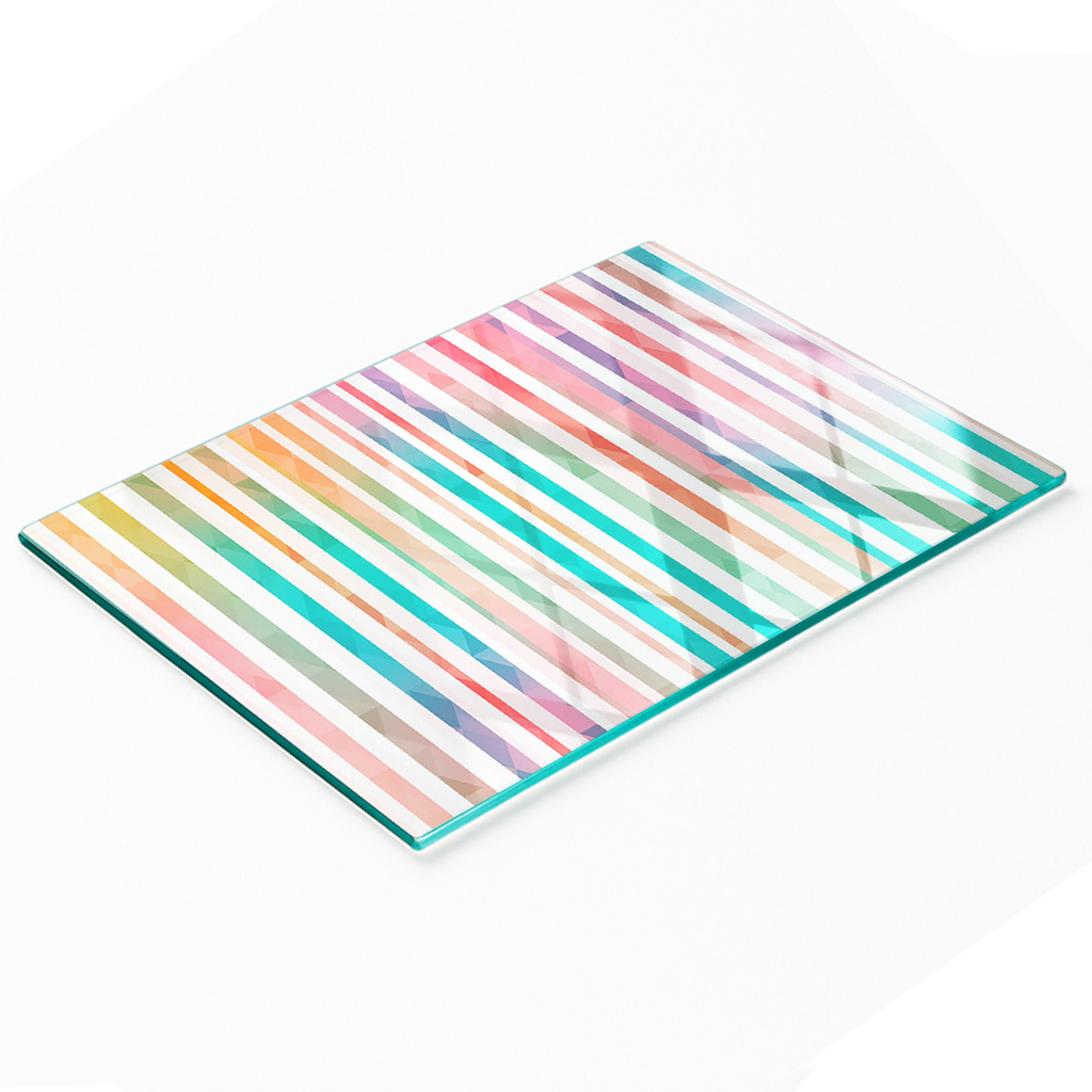 Dekorative Glasplatte Mit Regenbogenmotiv Zum Servieren Von Snacks, 80 X 52 Cm
