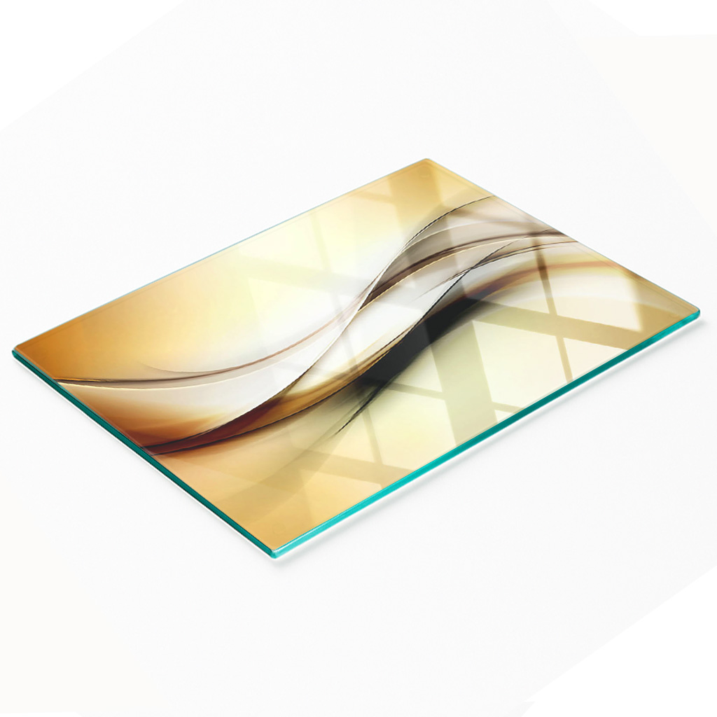 Dekorative Glasplatte Zum Servieren Von Snacks, Abstraktes Design, 80 X 52 Cm