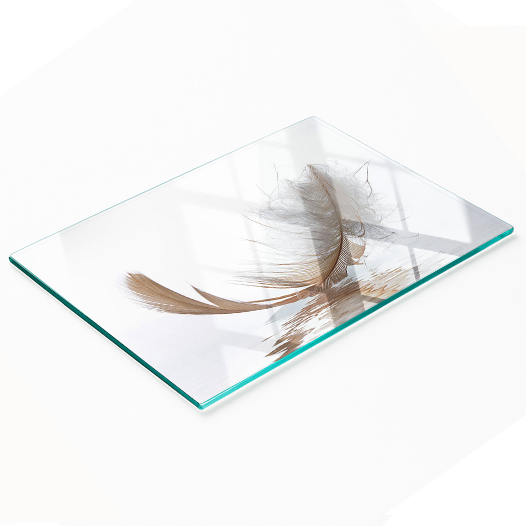 Dekorative, Multifunktionale Glasplatte Aus Gehärtetem Glas, Motiv: Quellwasser, 80 X 52 Cm