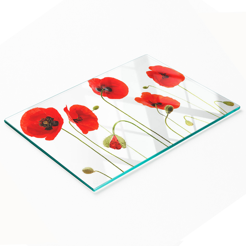 Dekorative Glasplatte Mit Grafiken Zum Servieren Von Snacks Und Maki, 80 X 52 Cm
