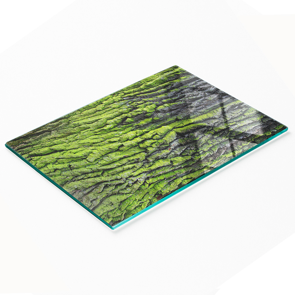 Dekorative Glasplatte Zum Servieren Von Snacks, Baumrinden-optik, 80 X 52 Cm