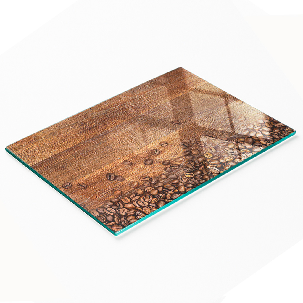 Multifunktionales Dekoratives Glas-küchenbrett „kaffeebohnen“, 80 X 52 Cm