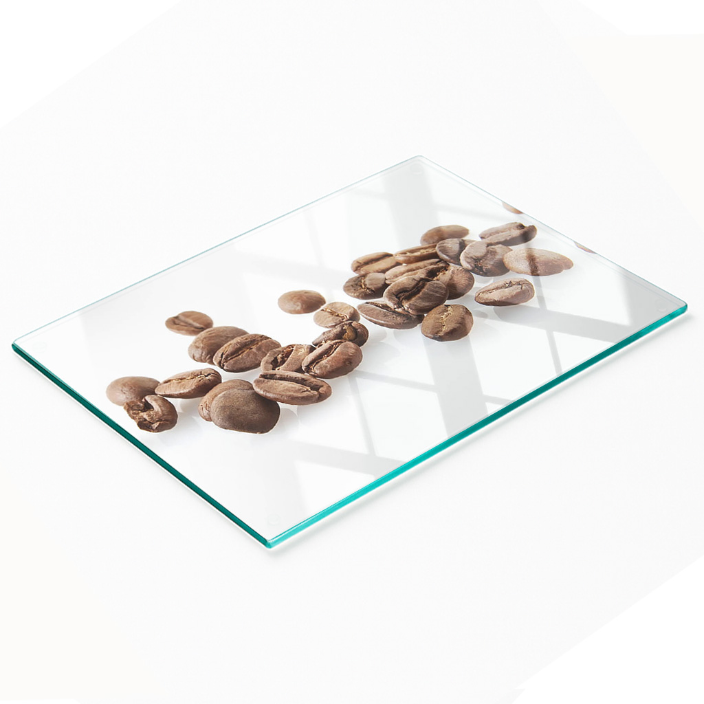 Robustes Und Stilvolles Küchenbrett Aus Glas Mit Kaffeebohnenmuster, 80 X 52 Cm