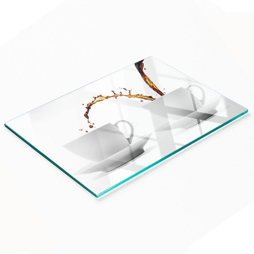 Multifunktionale Küchen-dekorationsplatte Aus Gehärtetem Glas, Kaffeebraun, 80 X 52 Cm
