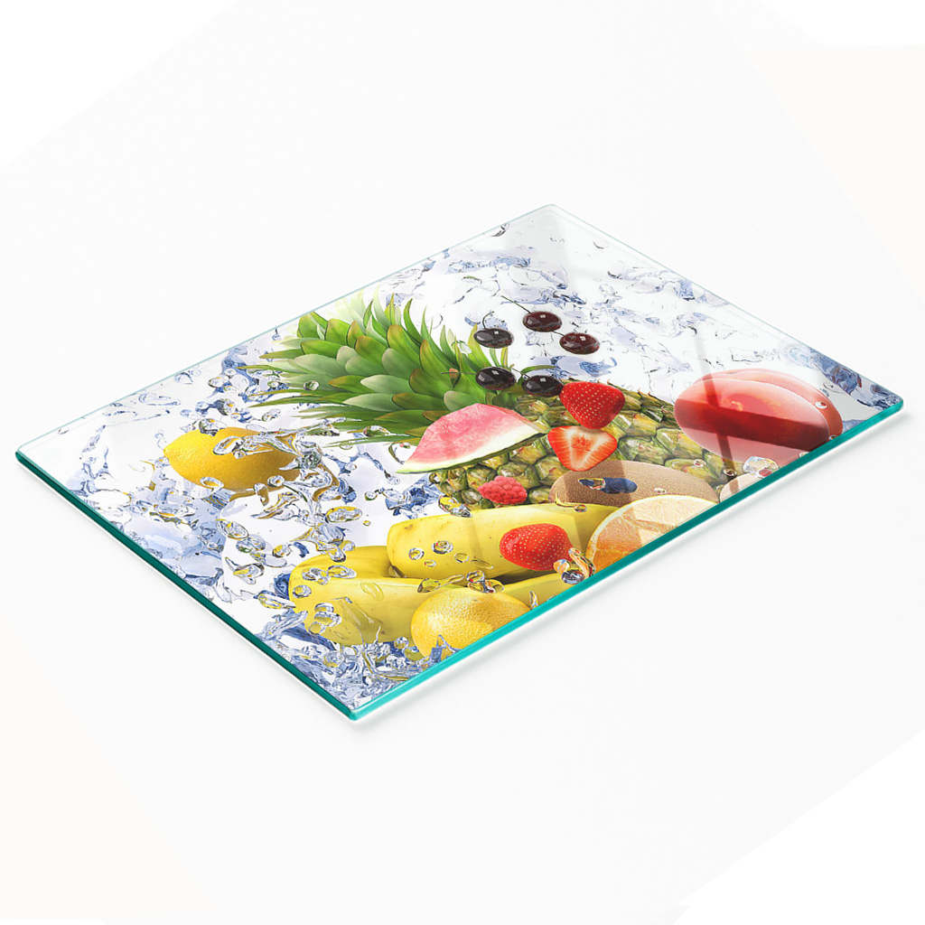 Multifunktionales, Dekoratives Küchenbrett Aus Gehärtetem Stahl, Obst- Und Wasserschale, 80 X 52 Cm