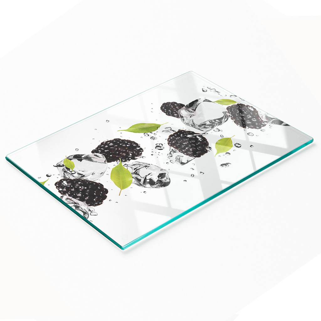 Dekoratives Servierbrett Aus Glas Für Snacks, Kirschwasser, 80 X 52 Cm