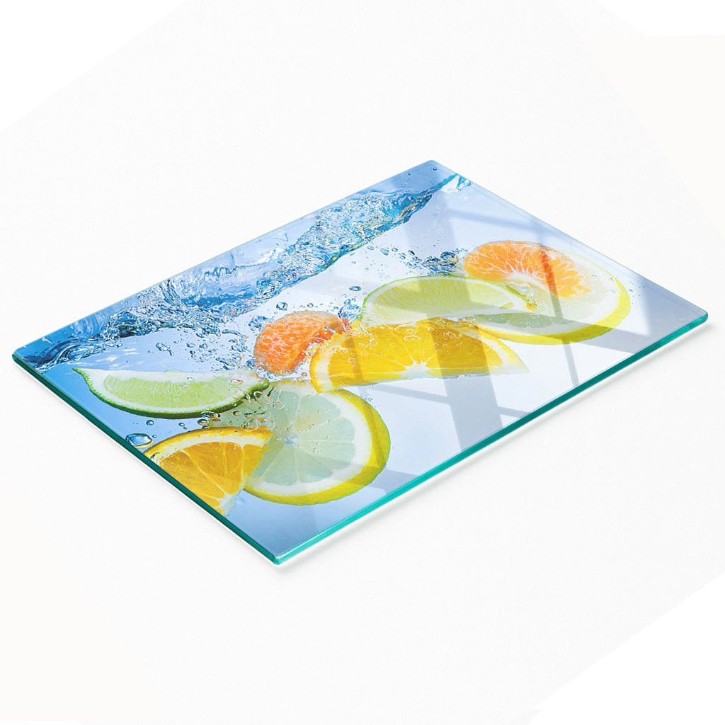 Dekorative Glasplatte Zum Servieren Von Snacks, Zitrusgetränken, 80 X 52 Cm