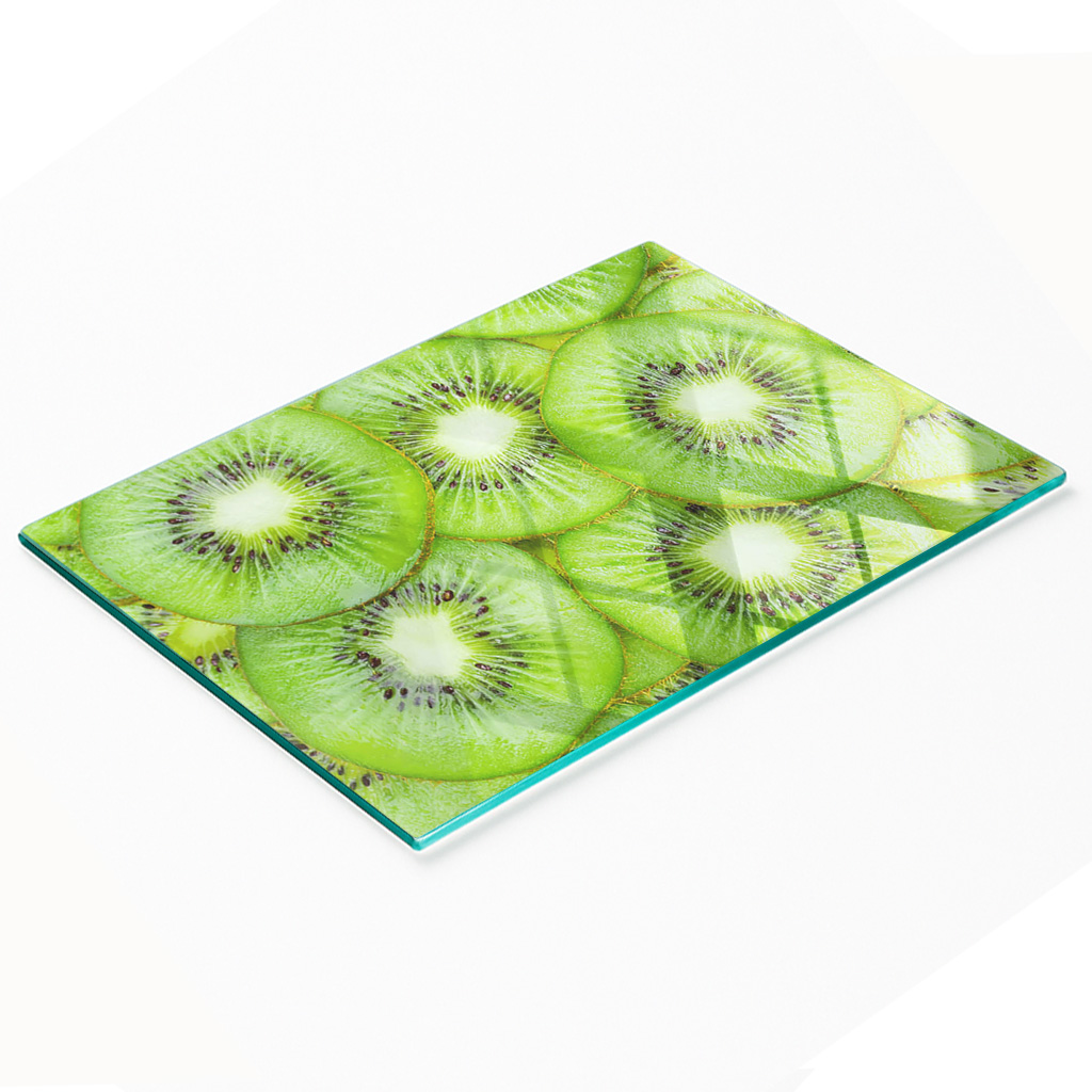 Multifunktionale Küchen-dekorationsplatte Aus Gehärtetem Glas, Kiwi, 80 X 52 Cm
