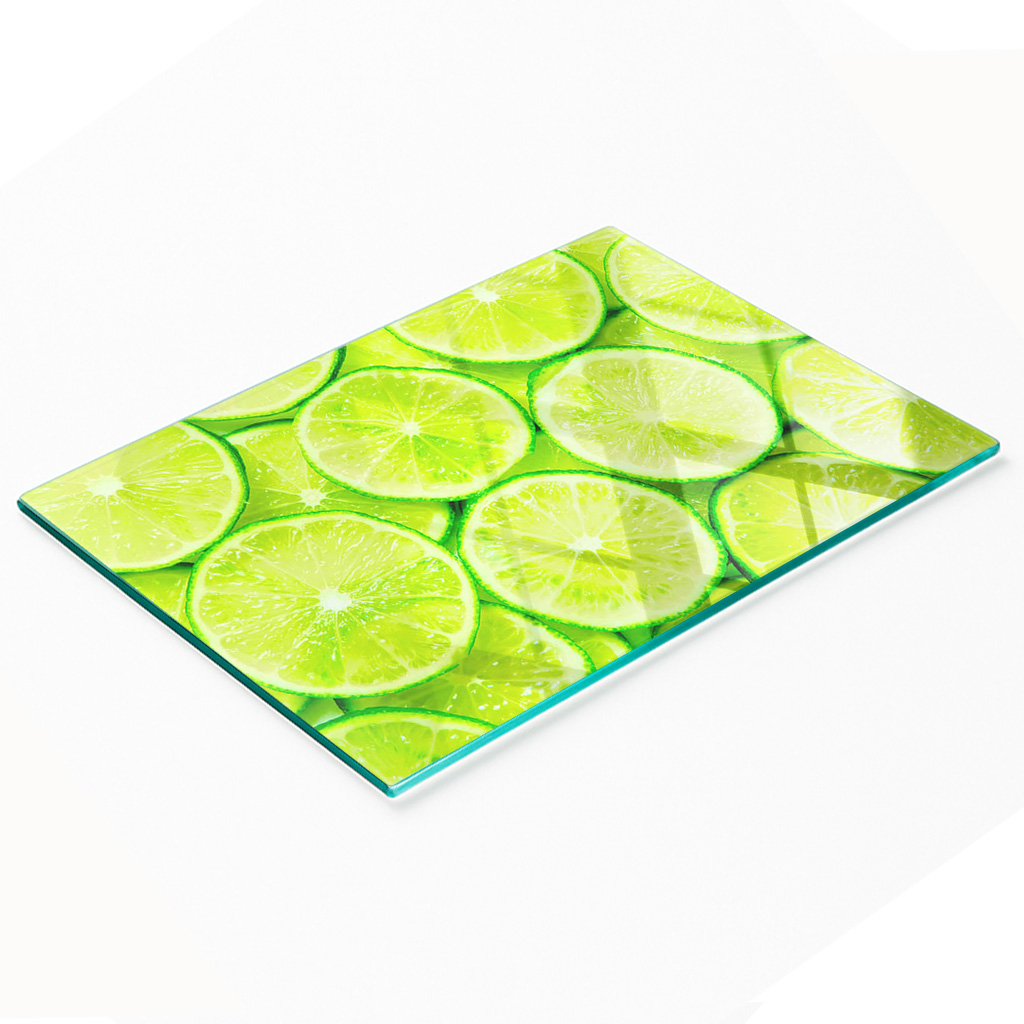 Multifunktionale Küchen-dekorationsplatte Aus Gehärtetem Glas, Limettengrün, 80 X 52 Cm