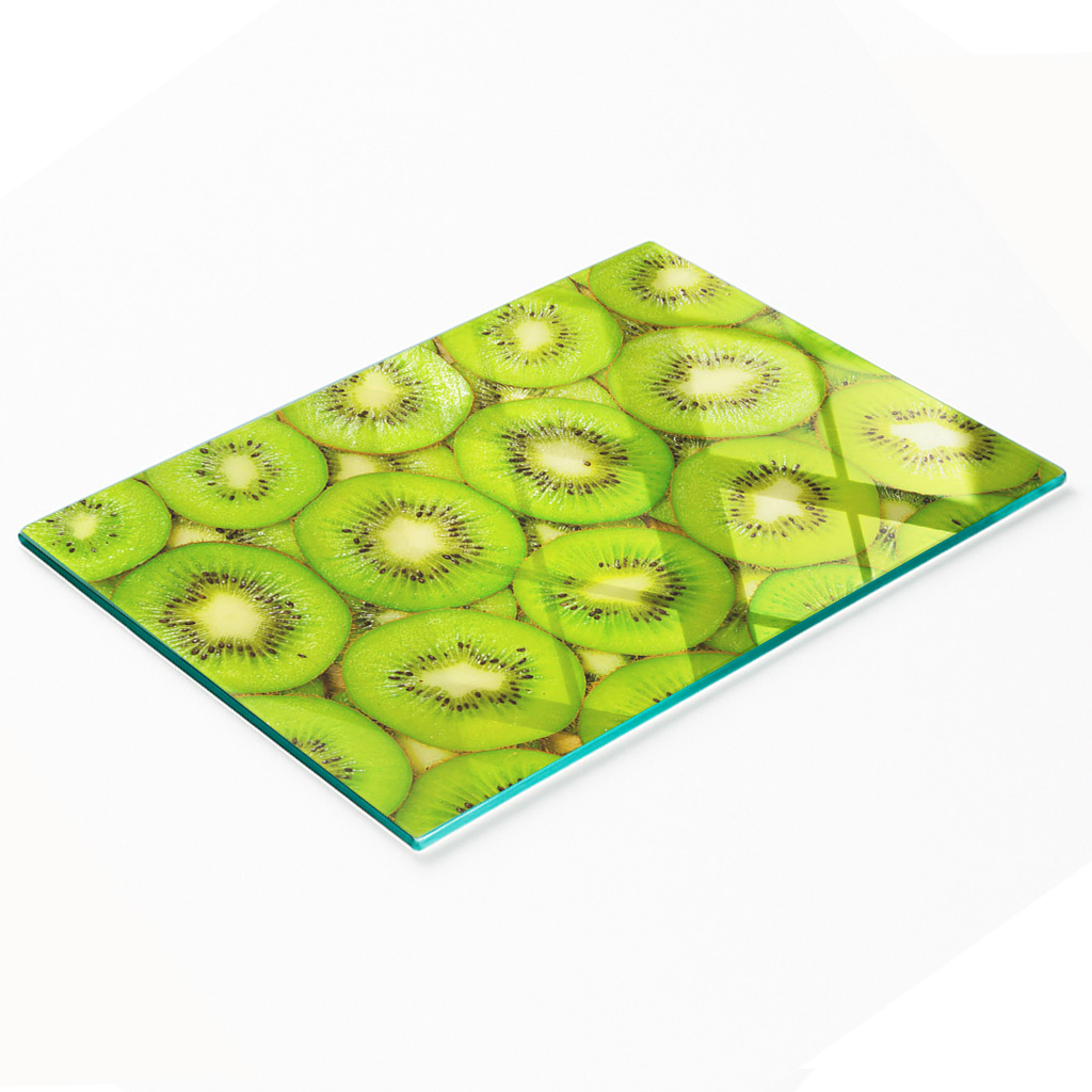 Dekorative Glasplatte Mit Grafiken Zum Servieren Von Kiwi-snacks, 80 X 52 Cm