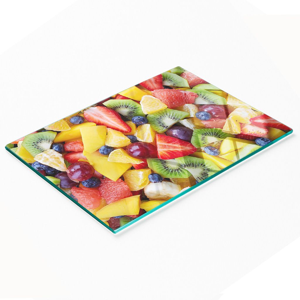 Dekoratives Servierbrett Aus Glas Für Snacks Und Geschnittenes Obst, 80 X 52 Cm