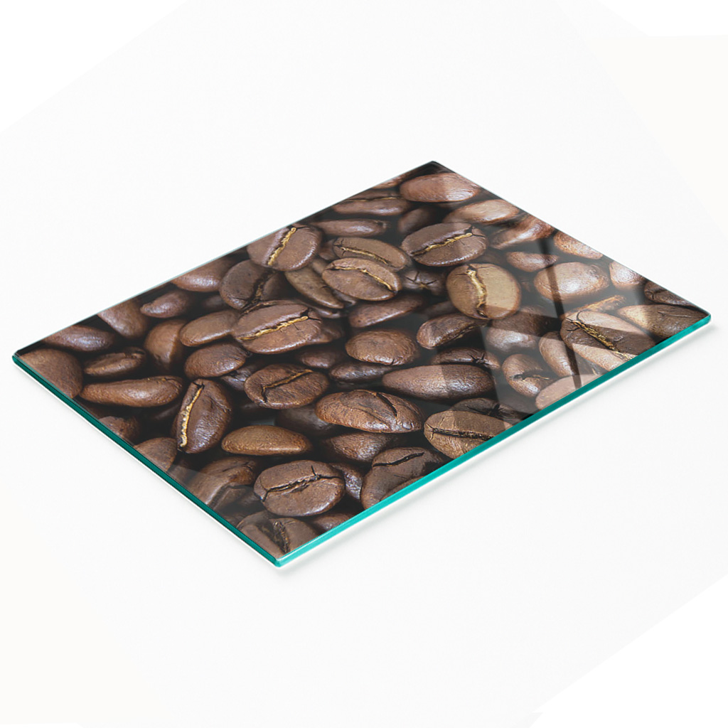 Multifunktionale Küchen-dekorationsplatte Aus Gehärtetem Glas, Kaffeebohnenmotiv, 80 X 52 Cm
