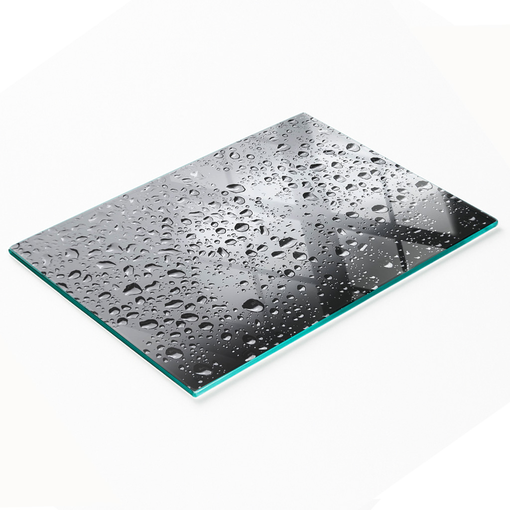 Multifunktionale Dekorative Glasplatte Mit Wassertropfenmuster, 80 X 52 Cm