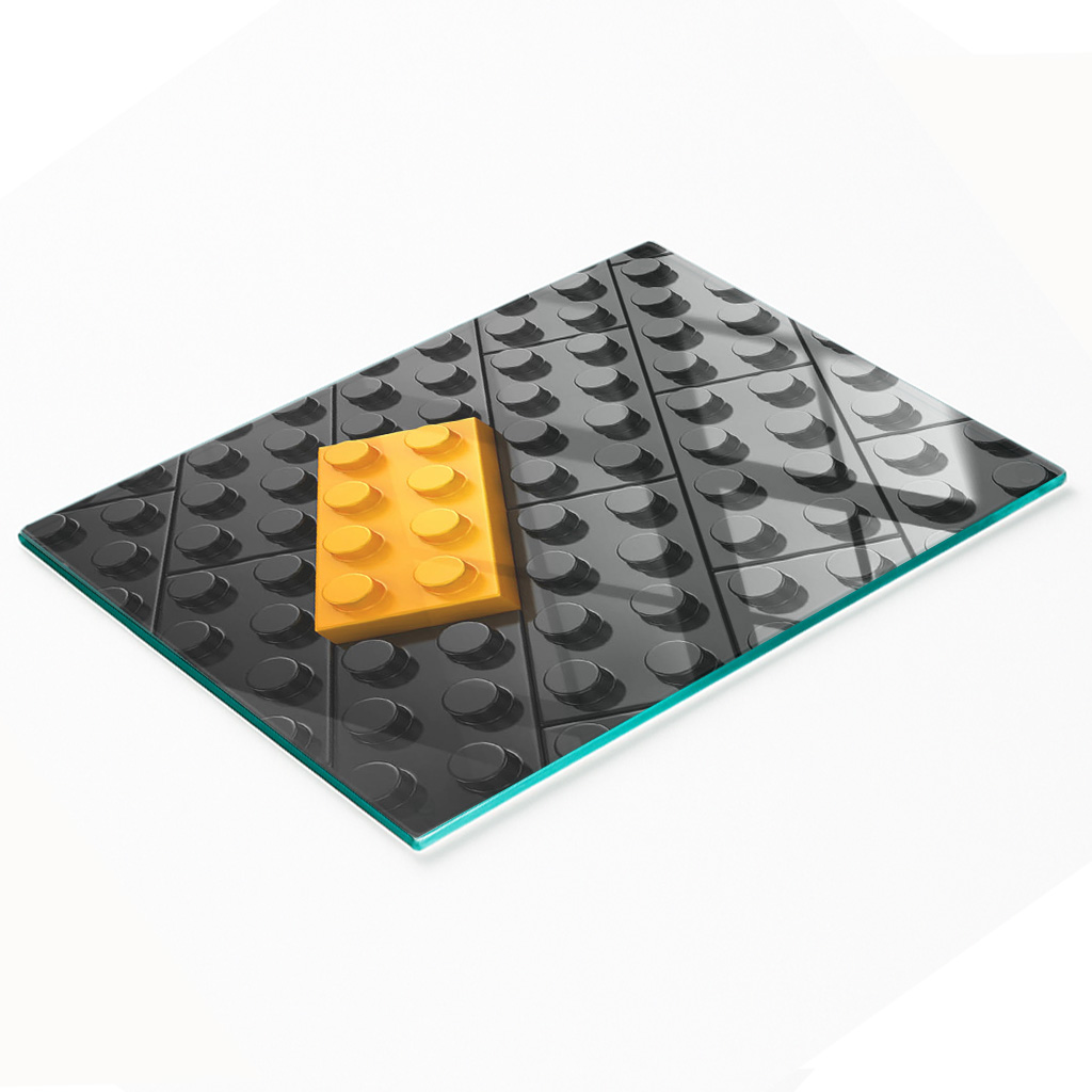 Multifunktionale Küchen-dekorationsplatte Aus Gehärtetem Glas, Legosteine, 80 X 52 Cm