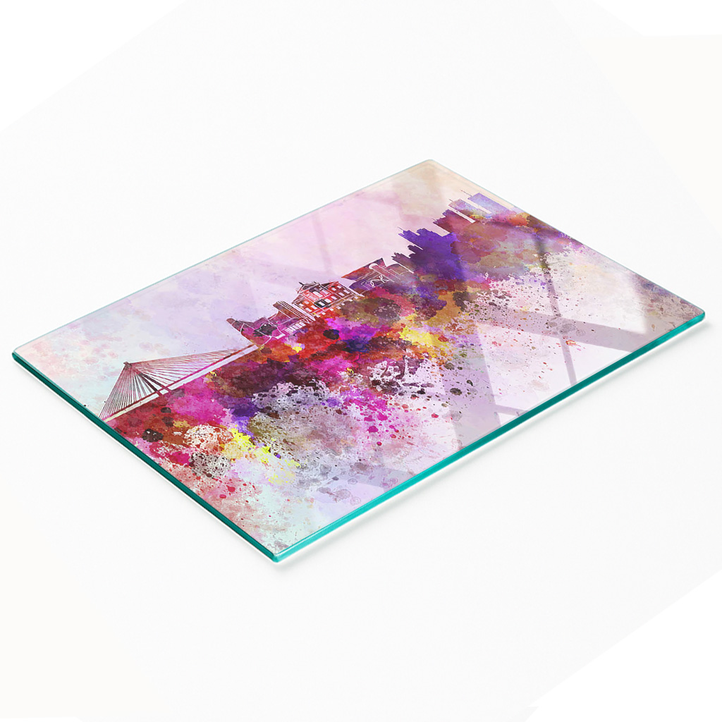 Multifunktionale Küchen-dekorationsplatte Aus Gehärtetem Glas, Modell Warschau, 80 X 52 Cm