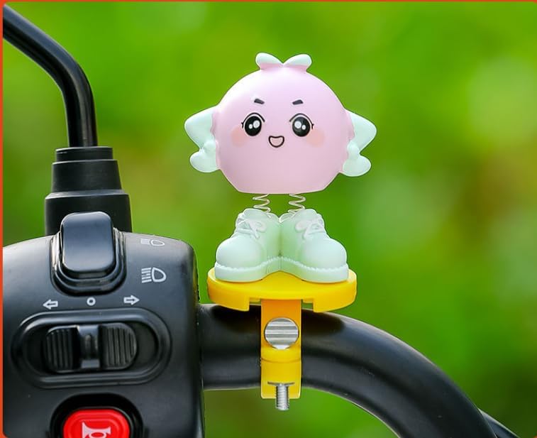 Federbelastete Schaukelpuppe Im Cartoon-stil, Elektrisches Autoornament, Fahrradzubehör, Radsportzubehör (1 Stück)