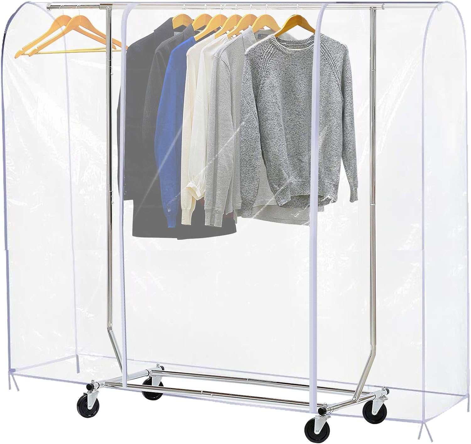 Transparente Kleiderständerhülle Mit 2 Robusten Reißverschlüssen – Wasser- Und Staubdicht – Größe S: 119,9 X 50,8 X 152,4 Cm