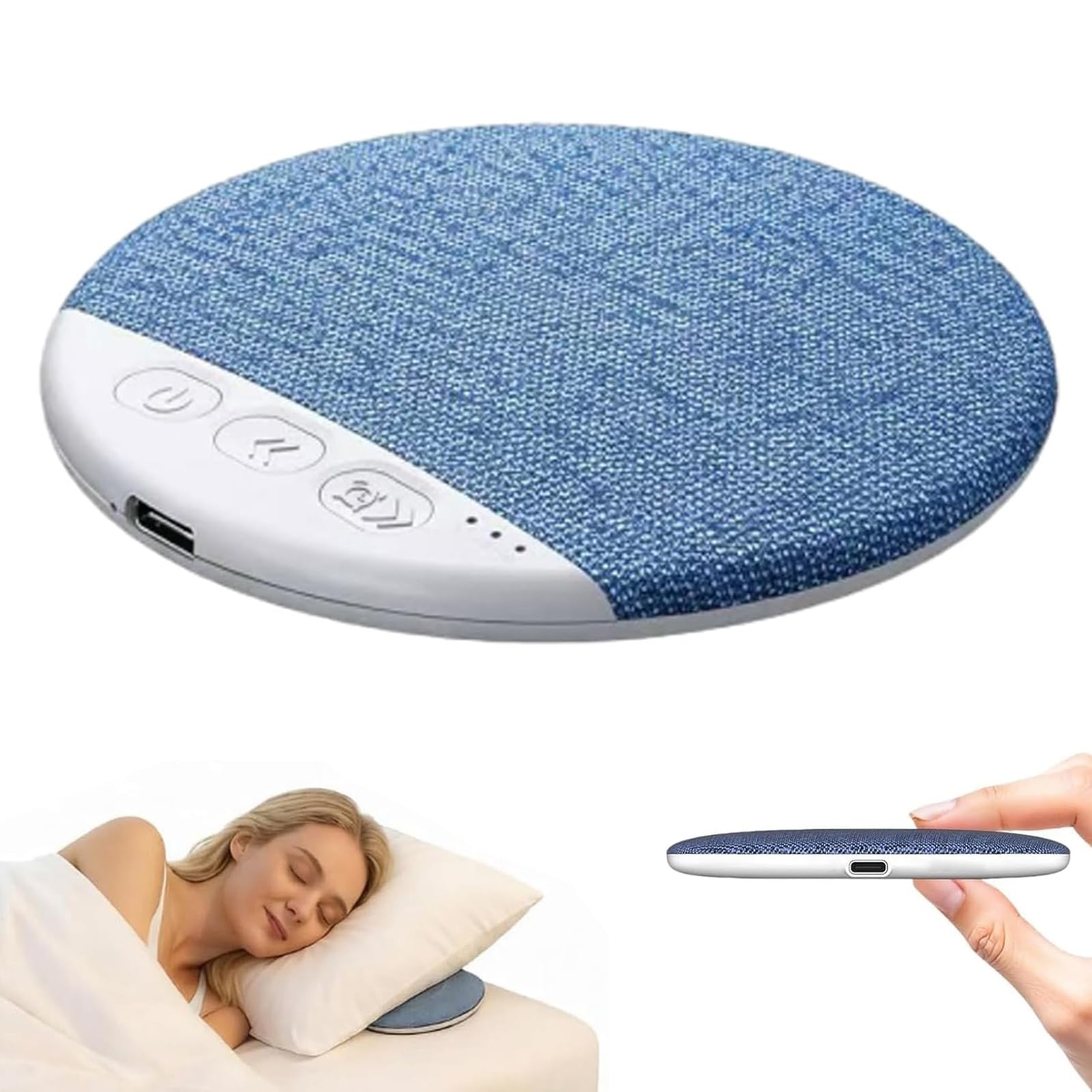Ultradünner Bluetooth-lautsprecher Mit Bluetooth 6.0, Bluetooth-lautsprecher Zum Schlafen, Knochenleitung Unter Dem Kissen Mit Beruhigenden Klängen Und Schlaftimer Für Menschen, Die Auf Dem Kopfkissen