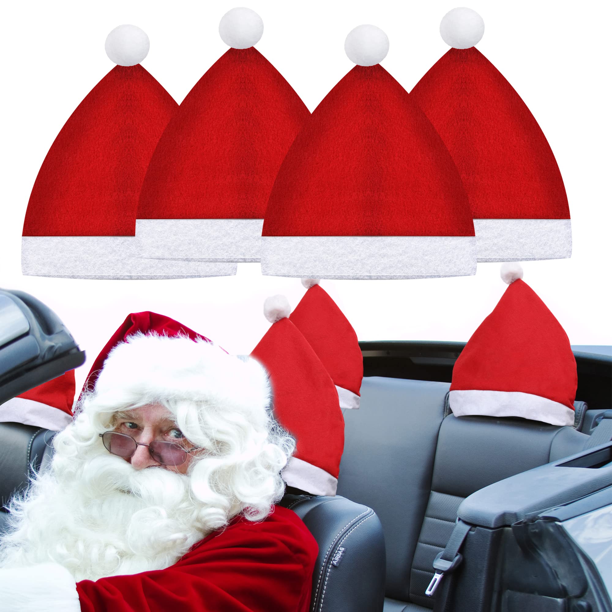 Tg76548 Auto-kopfstützenbezüge Weihnachtsmannmütze 4er-set