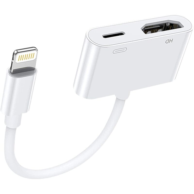 Hdmi-adapter Für Iphone An Fernseher, [apple Mfi-zertifiziert] 1080p Lightning Digital-av-adapter, Plug-and-play-hdmi-anschluss Mit Bildschirmsynchronisation Für Iphone Und Ipad, Kompatibel Mit Allen