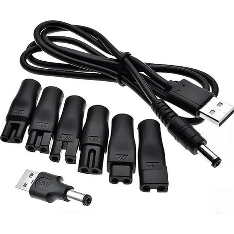 Kompatibles 5v-usb-netzkabel, Usb Für Elektrische Trimmer, Rasierer-ladegerät-set, Universelles 5v-rasierer-ladegerät-set, Netzkabel Mit 6 Verschiedenen Steckern