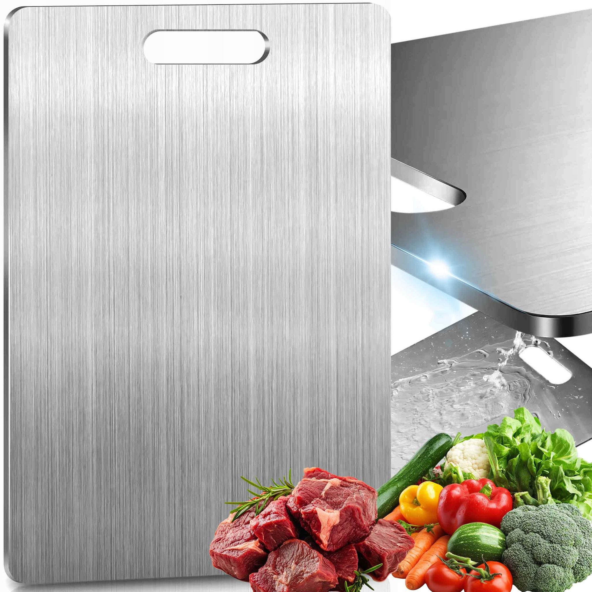 Schneidebrett Aus Edelstahl, 34 X 23 Cm, Für Fleisch, Gemüse Und Obst, Bpa-frei