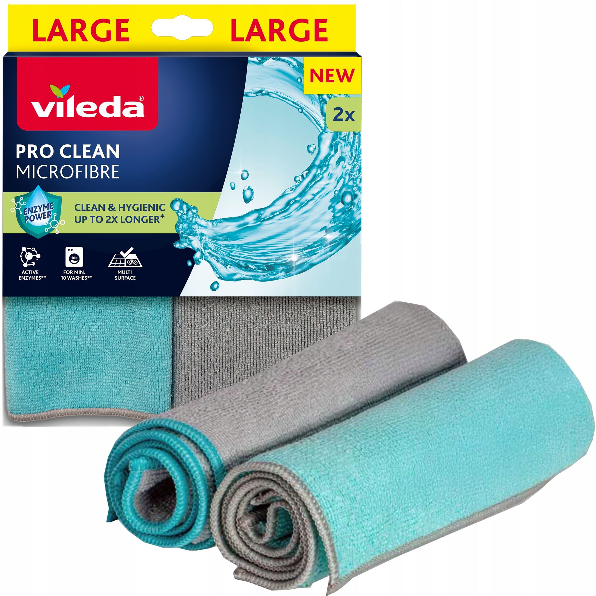 Vileda Pro Clean Mikrofasertuch Mit Enzymen, 2 Stück.