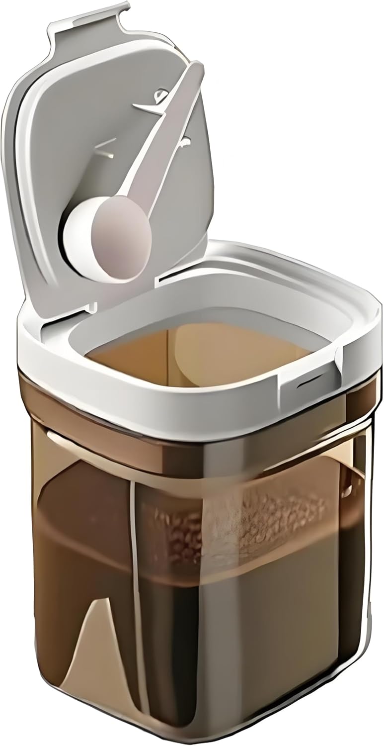 Luftdichtes Kaffeeglas, 1300 Ml Aufbewahrungsbehälter Mit Messlöffel, Küchenvorratsglas Für Gemahlenen Kaffee, Bohnen, Tee, Zucker, Mehl Und Getreide.