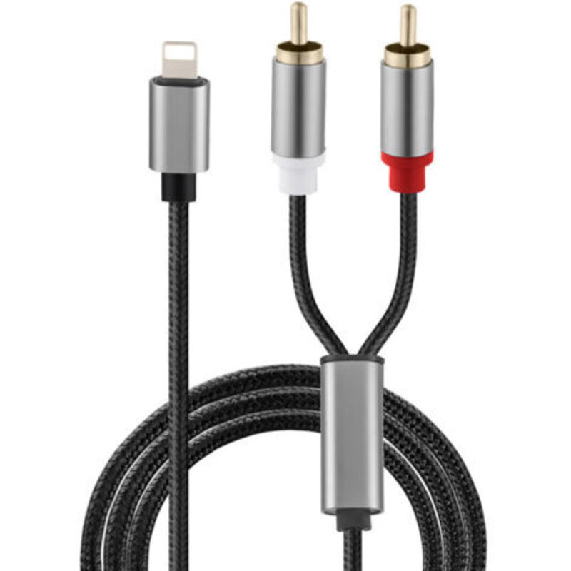 Rca-aux-audiokabel, Lightning-auf-2-rca-stecker-adapter, 1 M, Kompatibel Mit Iphone 14, 13 Pro Max, 13 Mini, 12, 12 Pro Max, 12 Mini, 11 Pro Max, Xs, X, 8, 7, 6 Plus