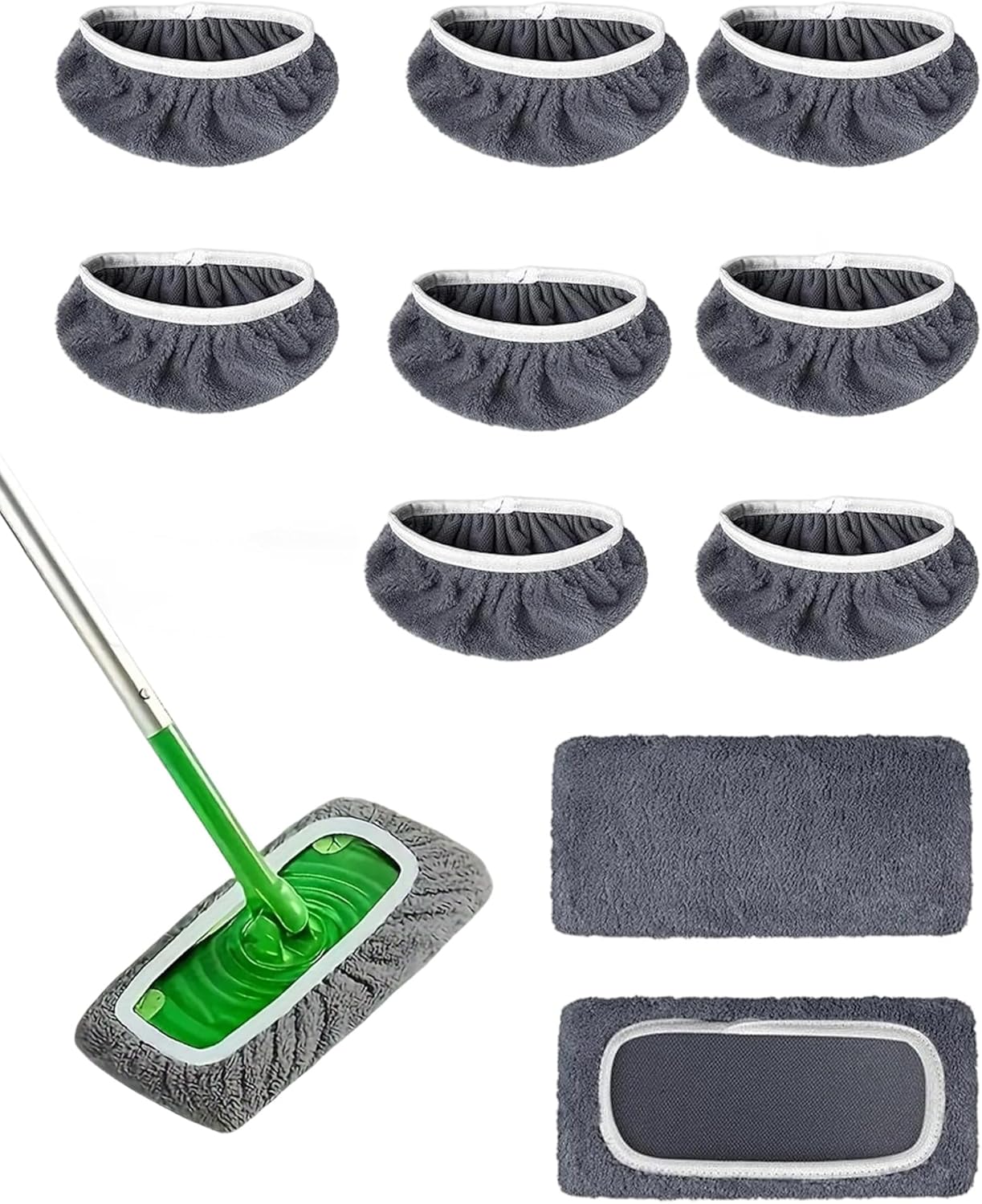 10 Wiederverwendbare Wischtücher Für Kehrmaschinen, Set Mit Nassen Und Trockenen Mikrofaser-bodenreinigungstüchern, Waschbare Ersatztücher, Nachfüllpackung Für Dampfmopps, Für Die Bodenreinigung